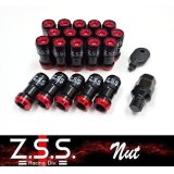 Z.S.S. ZSS レーシングナット ホイールナット スチール M12×P1.5 黒/赤 アルミカラー 専用工具付き トヨタ 三菱 マツダ