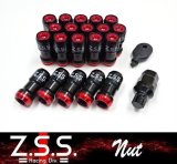Z.S.S. ZSS レーシングナット ホイールナット スチール M12×P1.5 黒/赤 アルミカラー 専用工具付き トヨタ 三菱 マツダ