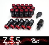 Z.S.S. ZSS レーシングナット ホイールナット スチール M12×P1.25 黒/赤 アルミカラー 専用工具付き 日産 ニッサン スバル スズキ