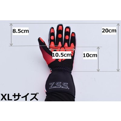 画像10: Z.S.S. ZSS レーシンググローブ 成人用 ブラック×レッド XLサイズ レース カート グリップ ドリフト 走行会に 手袋 ファブリック