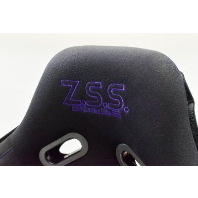 画像6: Z.S.S. フルバケットシート フルバケ ブラック FRPシェル パープルステッチ 紫 背面カバー付き 裏ロゴ