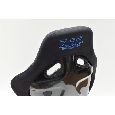 画像3: Z.S.S. フルバケットシート フルバケ ブラック FRPシェル ブルーステッチ 青 背面カバー付き 裏ロゴ