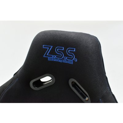 画像6: Z.S.S. フルバケットシート フルバケ ブラック FRPシェル ブルーステッチ 青 背面カバー付き 裏ロゴ