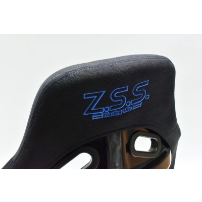 画像10: Z.S.S. フルバケットシート フルバケ ブラック FRPシェル ブルーステッチ 青 背面カバー付き 裏ロゴ