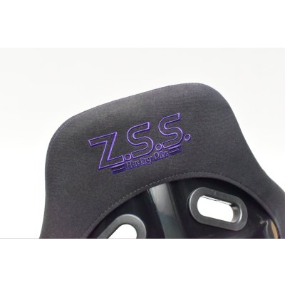 画像8: Z.S.S. フルバケットシート フルバケ ブラック FRPシェル パープルステッチ 紫 背面カバー付き 裏ロゴ