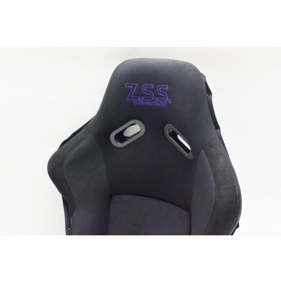 画像3: Z.S.S. フルバケットシート フルバケ ブラック FRPシェル パープルステッチ 紫 背面カバー付き 裏ロゴ