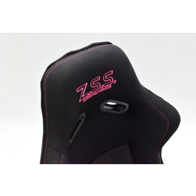 画像7: Z.S.S. フルバケットシート フルバケ ブラック FRPシェル ピンクステッチ 桃 背面カバー付き 裏ロゴ