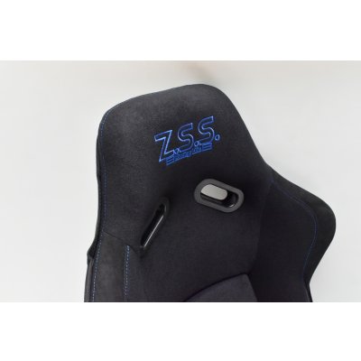 画像9: Z.S.S. フルバケットシート フルバケ ブラック FRPシェル ブルーステッチ 青 背面カバー付き 裏ロゴ