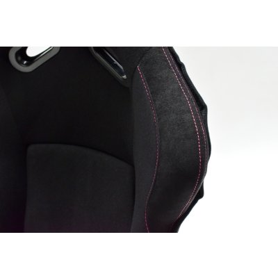 画像6: Z.S.S. フルバケットシート フルバケ ブラック FRPシェル ピンクステッチ 桃 背面カバー付き 裏ロゴ