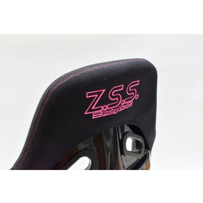 画像9: Z.S.S. フルバケットシート フルバケ ブラック FRPシェル ピンクステッチ 桃 背面カバー付き 裏ロゴ
