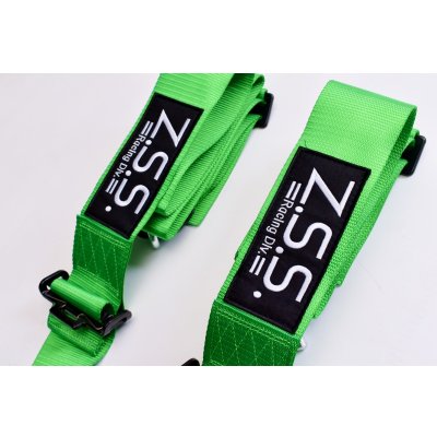 画像6: Z.S.S. ZSS 4点式 レーシングハーネス シートベルト ネオングリーン 緑色 カムロック式 3インチ ハーネス 汎用品
