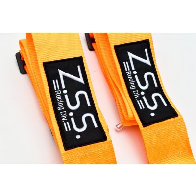 画像5: Z.S.S. ZSS 4点式 レーシングハーネス シートベルト ネオンオレンジ 橙色 カムロック式 3インチ ハーネス 汎用品
