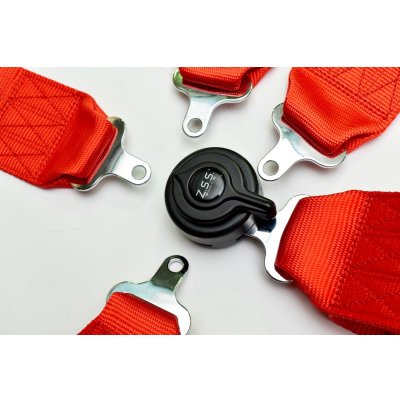 画像7: Z.S.S. 5点式 シートベルト レーシングハーネス カムロック レッド