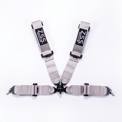 画像2: 3インチ シートベルト 4点式 カムロック レーシングハーネス シルバー 汎用 銀 ZSS