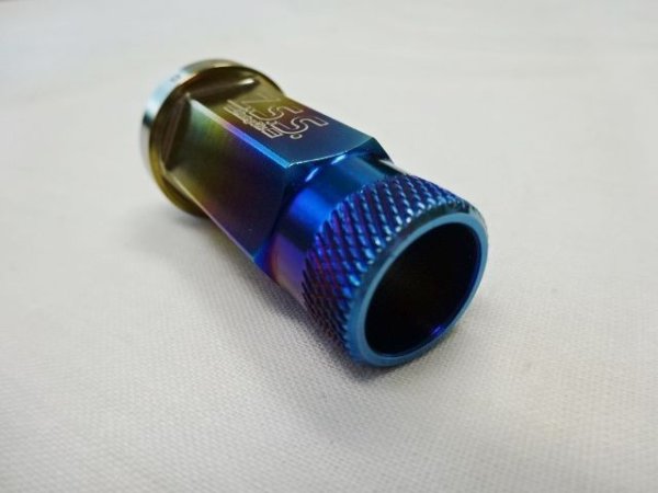 画像4: Z.S.S. チタン合金 レーシングナット ホイールナット 貫通ナット M12×P1.25 20本入 ニッサン 日産 スバル スズキ ブルーグラデーション 17HEX テーパー (4)