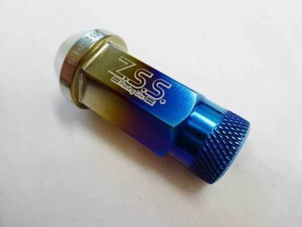 画像2: Z.S.S. チタン合金 レーシングナット ホイールナット 貫通ナット M12×P1.25 20本入 ニッサン 日産 スバル スズキ ブルーグラデーション 17HEX テーパー (2)