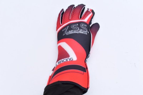 画像5: Z.S.S. ZSS レーシンググローブ 成人用 ブラック×レッド Mサイズ レース カート グリップ ドリフト 走行会に 手袋 ファブリック (5)