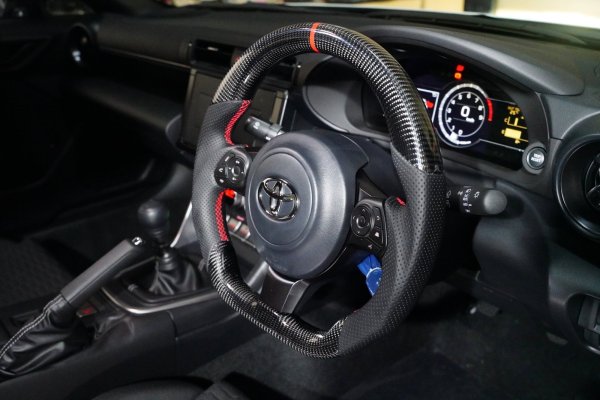 画像9: Z.S.S. ステアリング ハンドル 純正交換タイプ ZN6 後期 ZN8 ZD8 BRZ カーボン レザー (9)