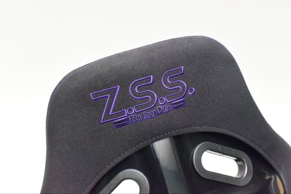 画像8: Z.S.S. フルバケットシート フルバケ ブラック FRPシェル パープルステッチ 紫 背面カバー付き 裏ロゴ (8)