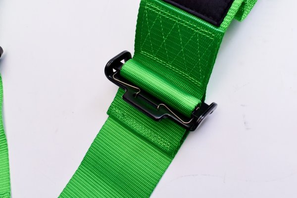 画像5: Z.S.S. ZSS 4点式 レーシングハーネス シートベルト ネオングリーン 緑色 カムロック式 3インチ ハーネス 汎用品 (5)