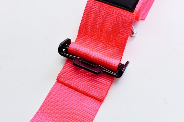 画像5: Z.S.S. ZSS 4点式 レーシングハーネス シートベルト ネオンピンク カムロック式 3インチ ハーネス 汎用品 (5)