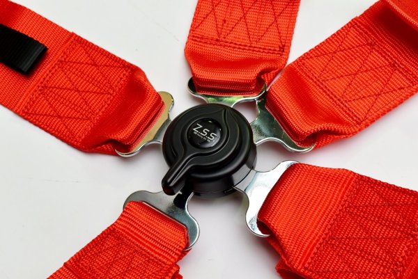 画像2: Z.S.S. 5点式 シートベルト レーシングハーネス カムロック レッド (2)