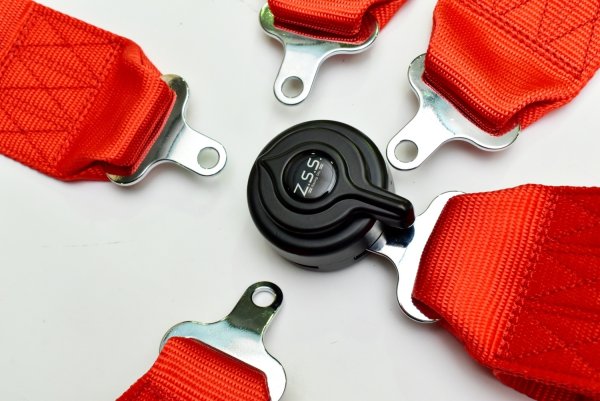 画像7: Z.S.S. 5点式 シートベルト レーシングハーネス カムロック レッド (7)