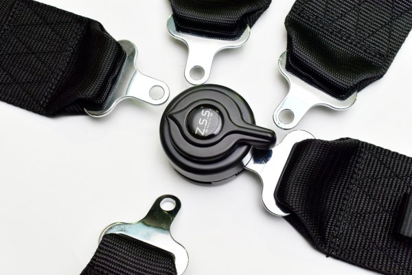 画像7: Z.S.S. 5点式 シートベルト レーシングハーネス カムロック ブラック (7)