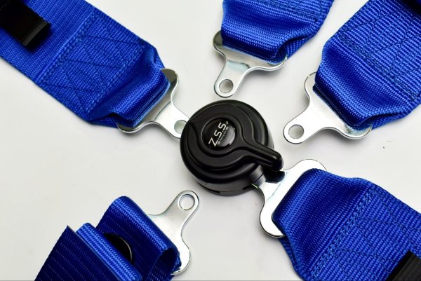 画像7: Z.S.S. 5点式 シートベルト レーシングハーネス カムロック ブルー (7)