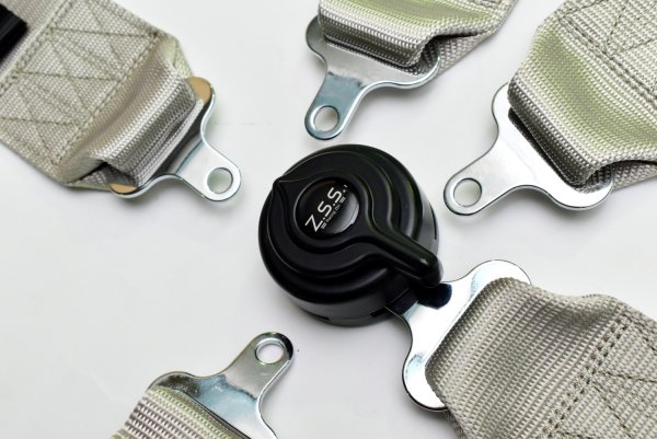 画像7: Z.S.S. 5点式 シートベルト レーシングハーネス カムロック シルバー (7)