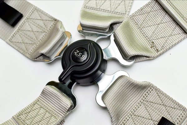 画像2: Z.S.S. 5点式 シートベルト レーシングハーネス カムロック シルバー (2)