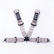 画像2: 3インチ シートベルト 4点式 カムロック レーシングハーネス シルバー 汎用 銀 ZSS (2)